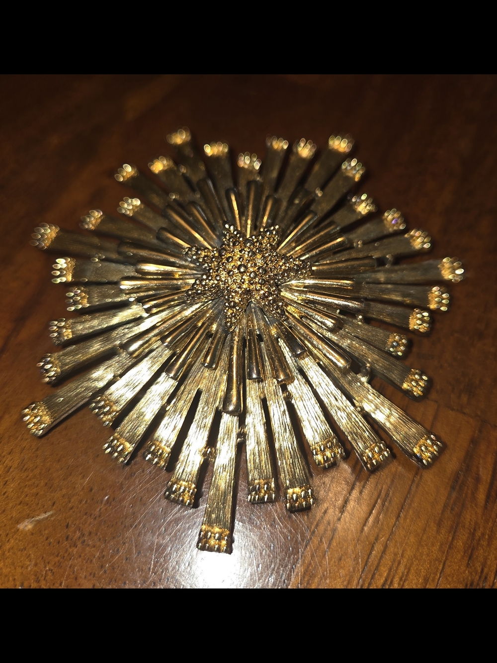 Vintage 1940s-50s Monet Sunburst Statement Brooch